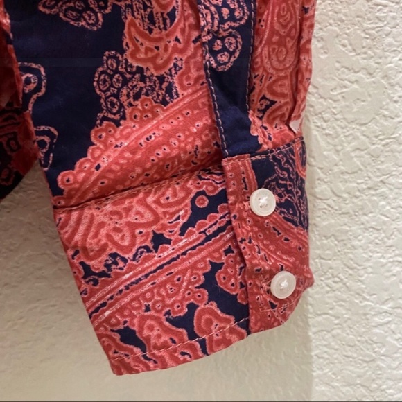NWT TOMMY HILFIGER Cinnabar Paisley Button Down Shirt - Picture 12 of 16